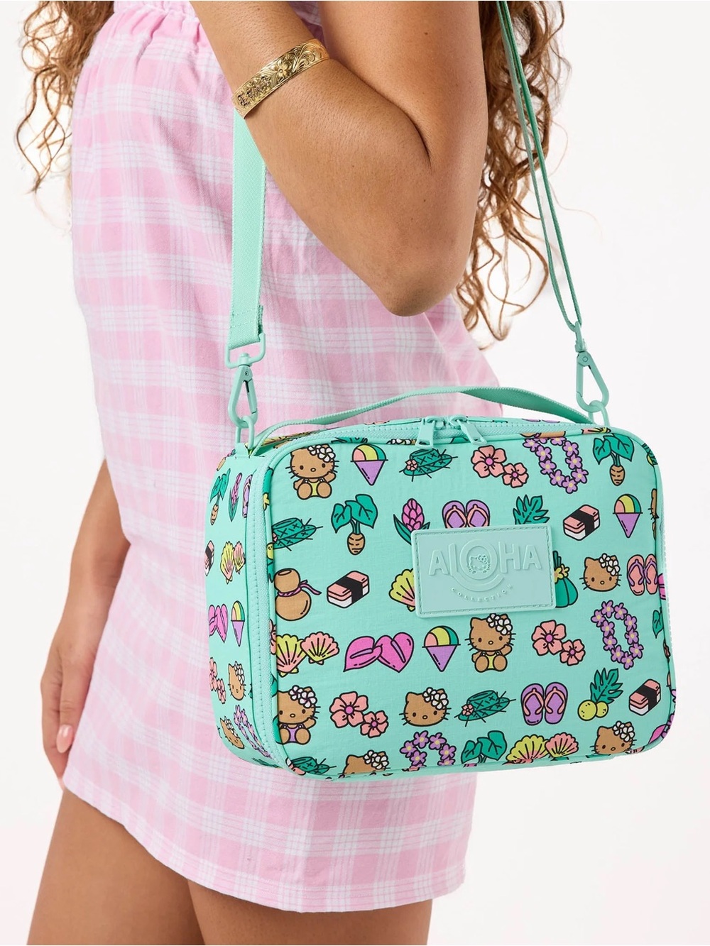 NEW ALOHA Collection Hello Kitty Icons Lunch Box in Splash Green